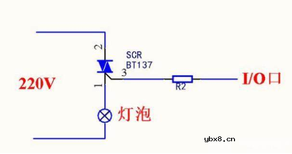 使用可控硅三极管MOS管的单片机控制220V交流电通断电路图解