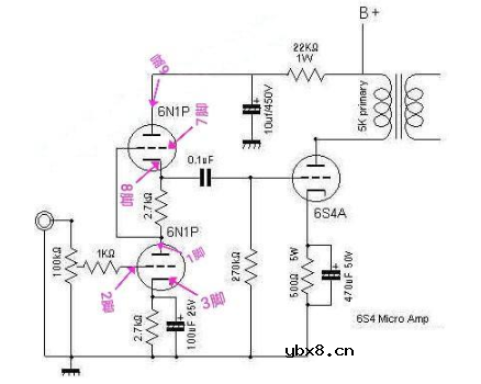 双三极管的管脚和接线