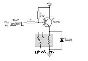 NPN三极管驱动继电器原理