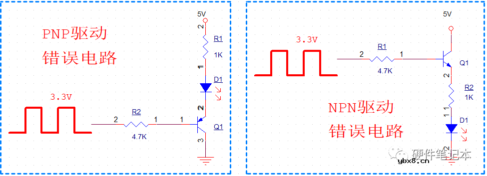三极管驱动电路与推挽电路错误分析