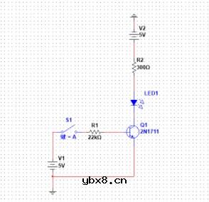 用仿真软件Multisim仿真实际的三极管开关电路