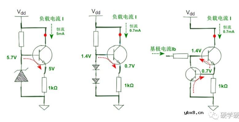 分享一下用三极管搭恒流源的几种形式