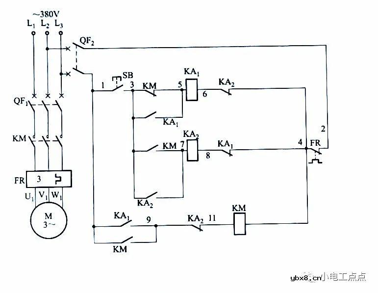 用一只按钮控制电动机启停电路图
