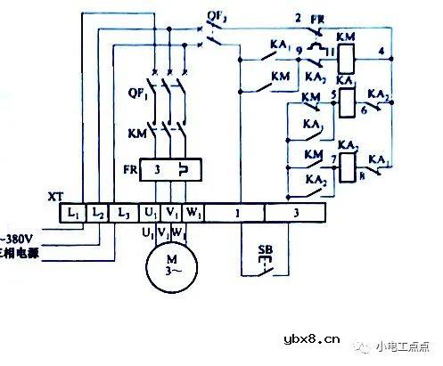 用一只按钮控制电动机启停电路图