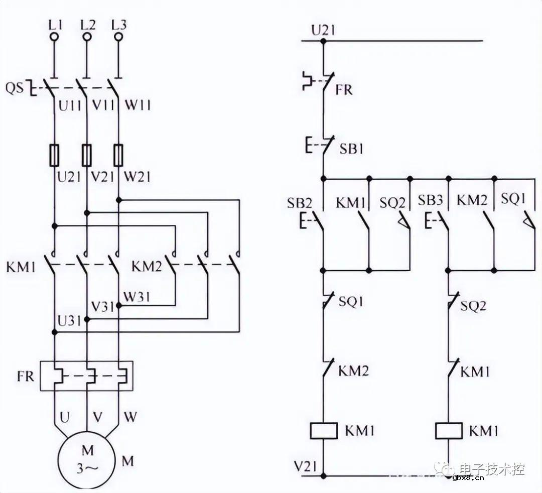 电动机自动循环控制电路图和工作原理讲解