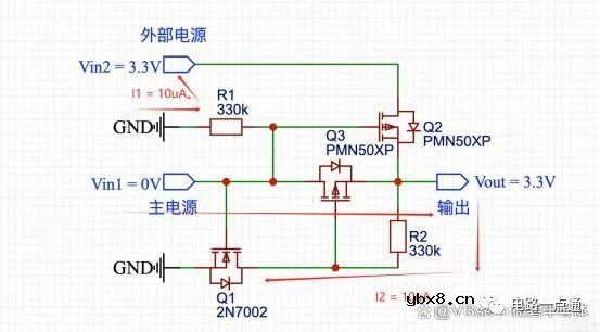 基于MOS管的双电源自动切换电路设计