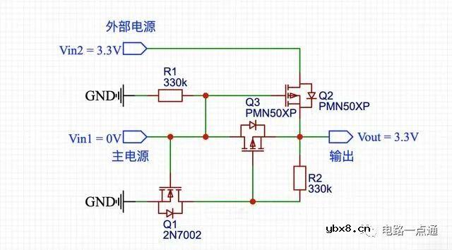 基于MOS管的双电源自动切换电路设计