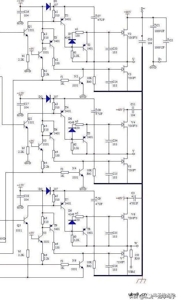 电动车控制器电路原理图讲解分析