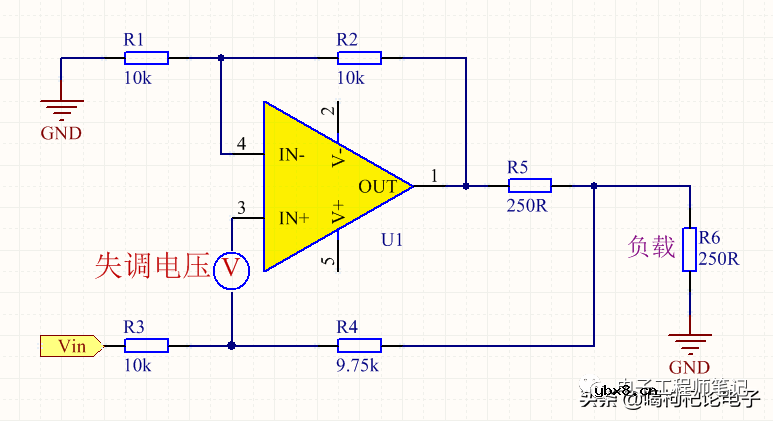 为什么这个运放压控电流源误差有点大？