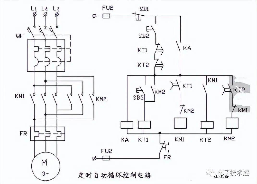电动机自动循环控制电路图和工作原理讲解