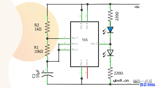 555定时器闪光灯设计方案 使用555定时器IC设计可调节单/双LED闪光灯电路