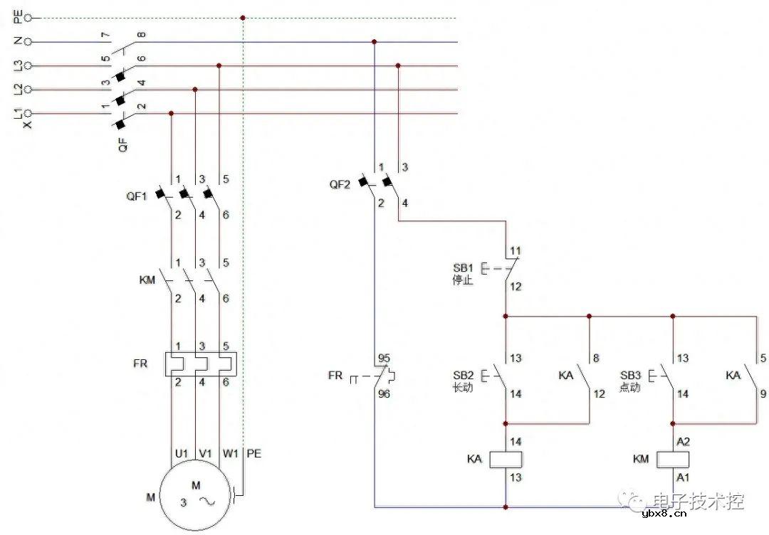电动机的点动与连续运行控制电路图解
