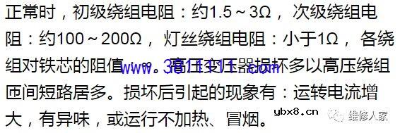 微波炉易损器件检测与常见故障检修。 