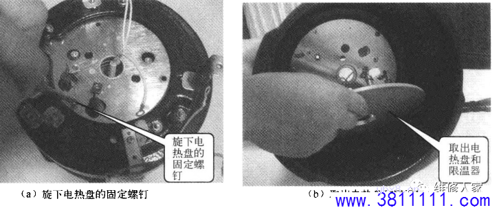黑白图片详细讲解电饭煲的拆卸技巧。 