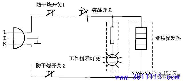 常见电热水壶的内部结构及电路原理。 