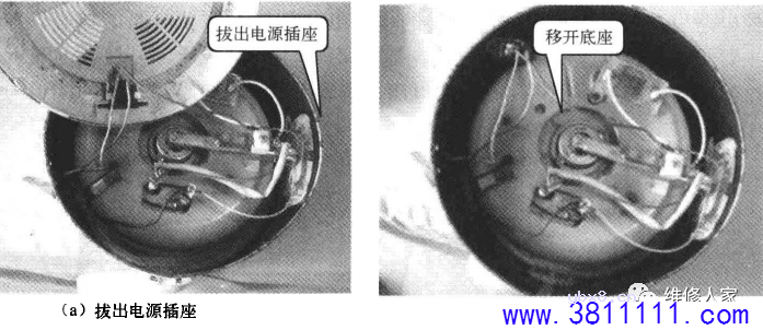 黑白图片详细讲解电饭煲的拆卸技巧。 