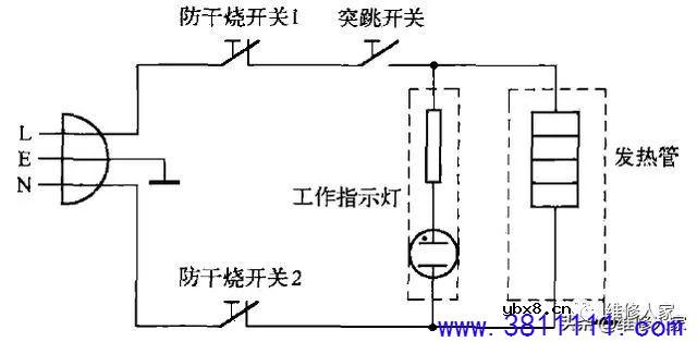常见电热水壶的内部结构及电路原理。 