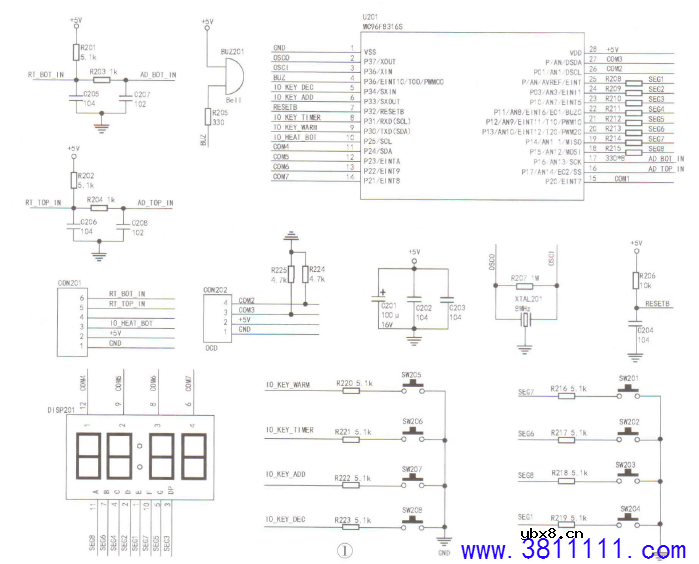 苏泊尔CFXB50FC29智能电饭策维修实例 
