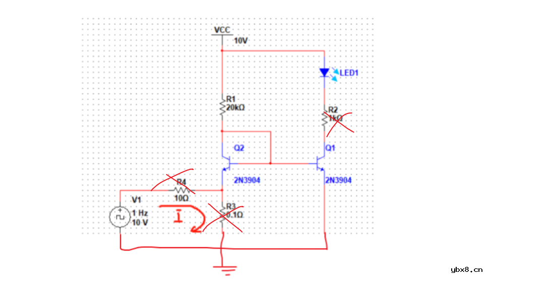 电流指示灯电路图 基于NPN三极管的简易电流指示灯电路设计