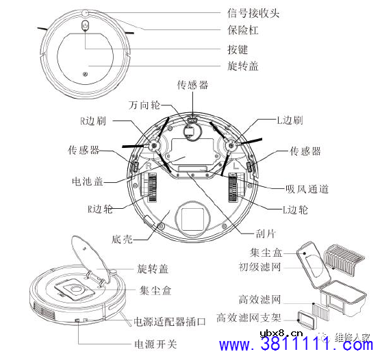 惠而浦N78S系列扫地机器人维修手册 