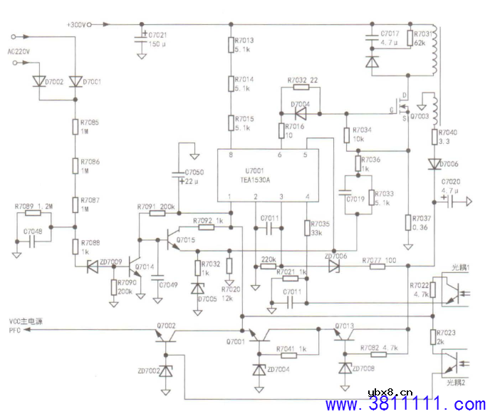 夏普LCD-40G100A液晶彩电副电源故障维修 