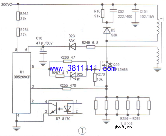 飞利浦43PFF5459/T3 型波晶彩电遭雷击三无故障检修 