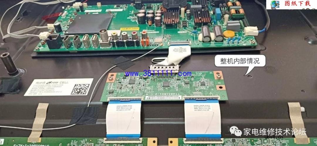 小米液晶电视L49M5-AZ背光亮但没有显示的现象维修 