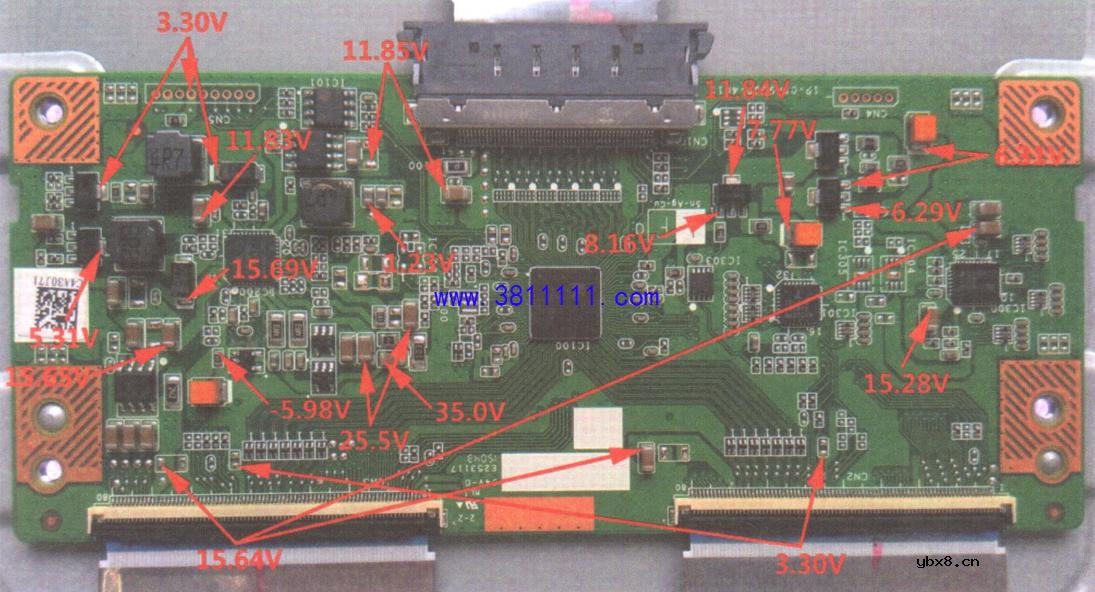 35款液晶彩电逻辑电路关键点实测电压(一) 