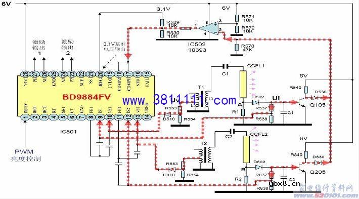 图文分享TCL 32寸三星液晶屏背光灯驱动和保护电路原理与维修 