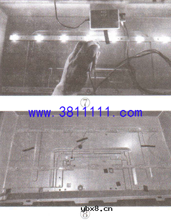 采用TP.VST69T.PB901主板的一台LE32B510X型机，开机后背光亮一下就熄，伴音正常的维修 