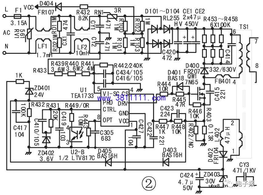 TCL IPE06R31型(电源+LED背光驱动)二合一板原理与检修 
