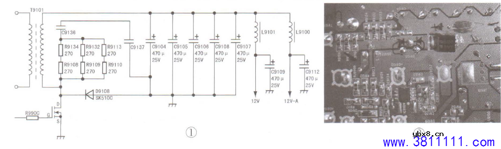 飞利浦43PFF5650/T3型液晶彩电三无故障维修 