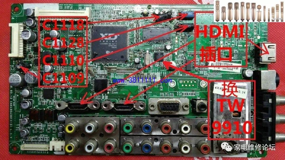 多病的LG液晶电视47LG50FR-TA花屏维修过程 