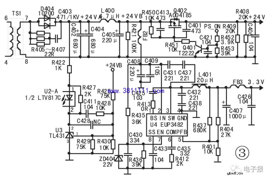 TCL IPE06R31型(电源+LED背光驱动)二合一板原理与检修 