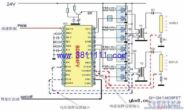 图文分享TCL 32寸三星液晶屏背光灯驱动和保护电路原理与维修 