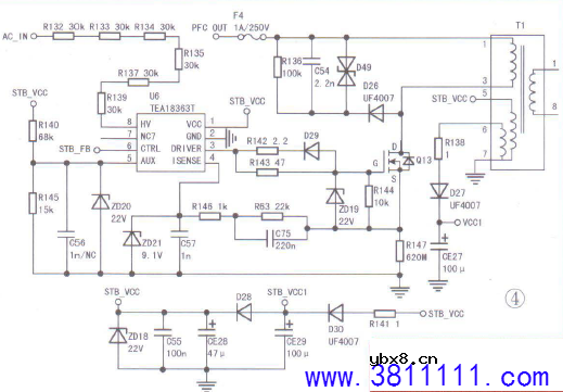 创维液晶彩电168P-R8F054-00电源维修图解 