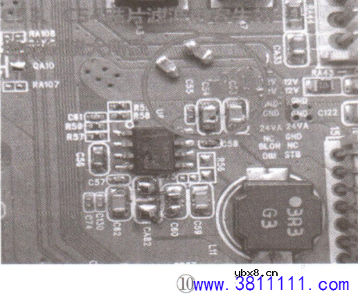 长虹58Q1N型液晶电视机，冷机开机出现LOGO后反复重启,热机开机正常的维修 