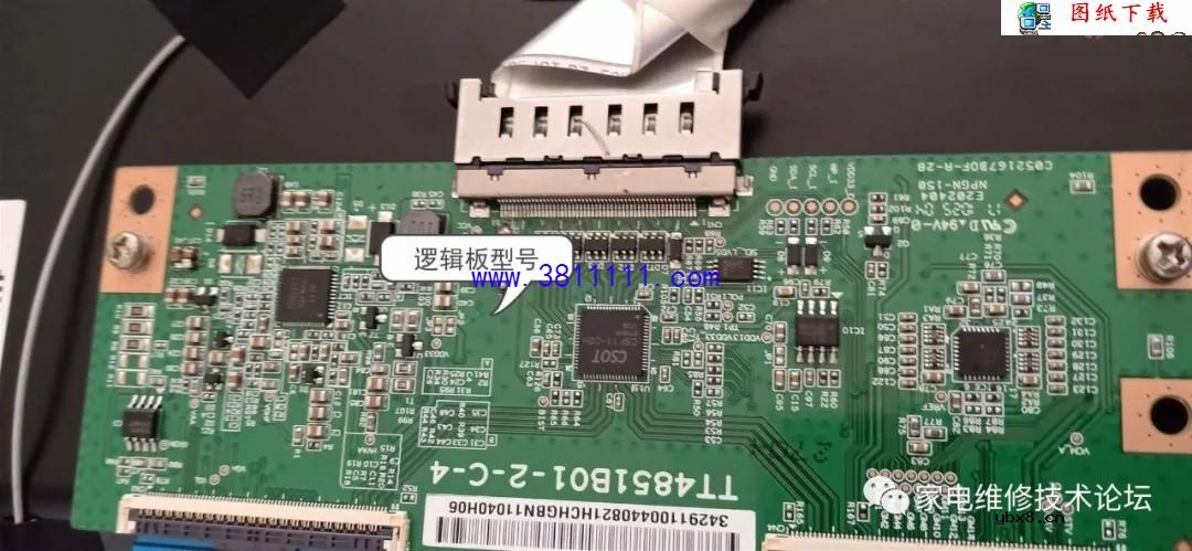 小米液晶电视L49M5-AZ背光亮但没有显示的现象维修 