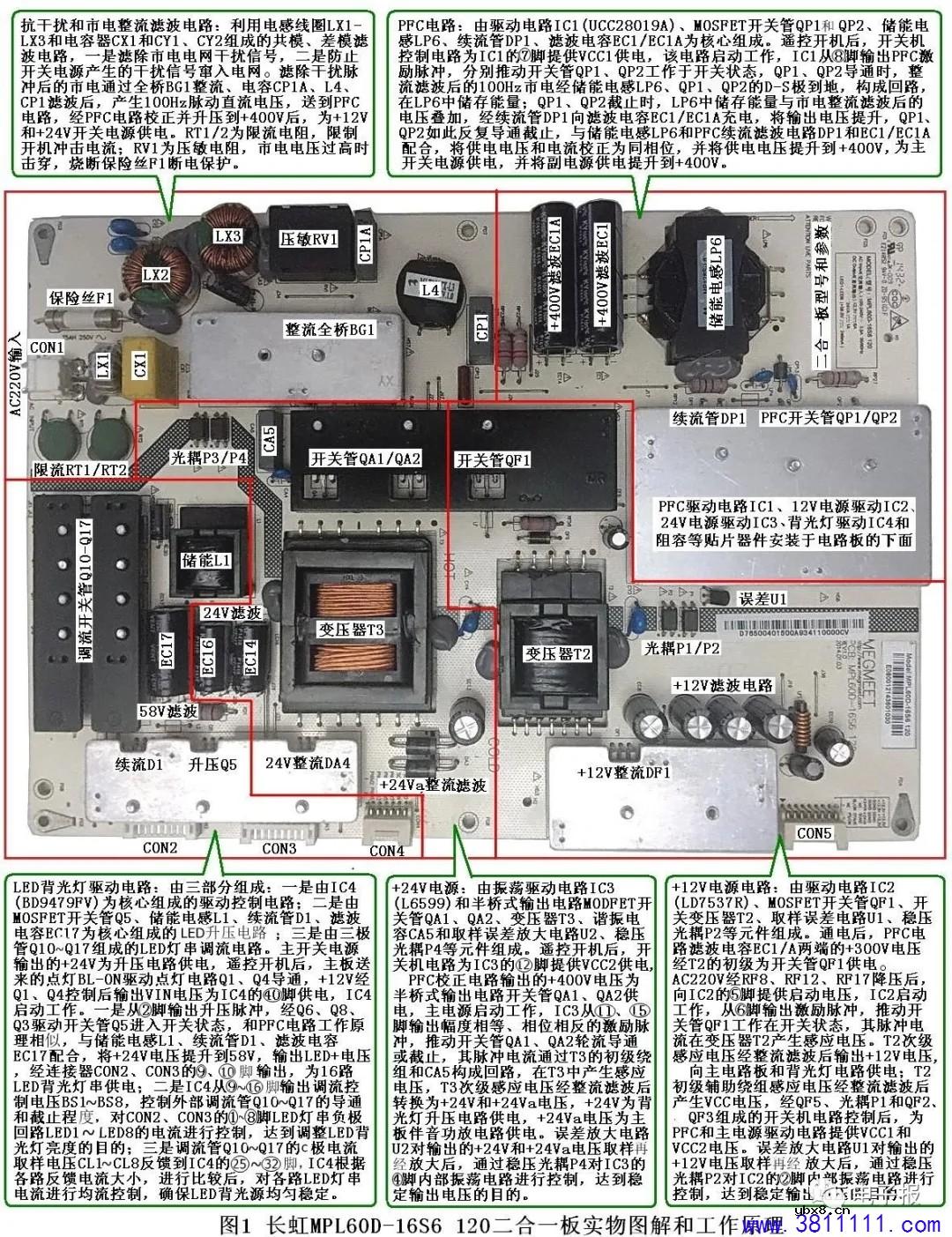 长虹欣锐MPL60D-16S6 120二合一板维修图解(一） 
