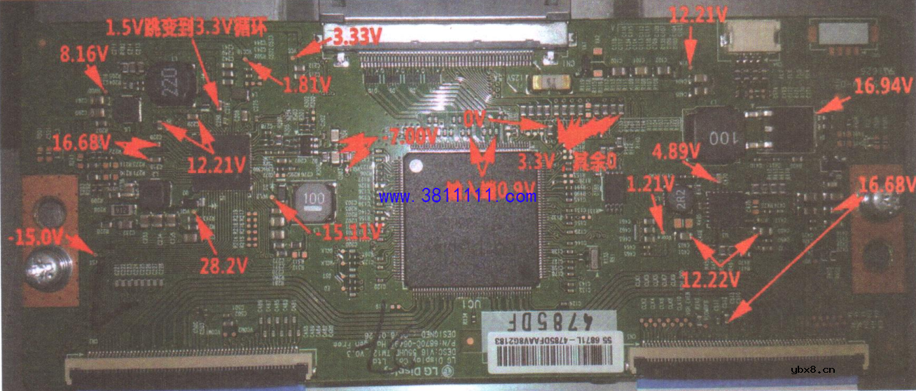 35款液晶彩电逻辑电路关键点实测电压(一) 