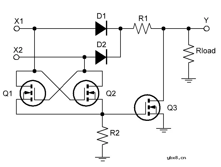 晶体管上的简单XOR逻辑元件