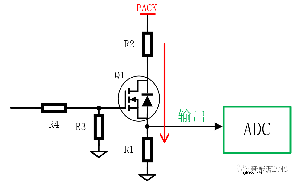 总电压采样电路中使用MOS作为开关的问题