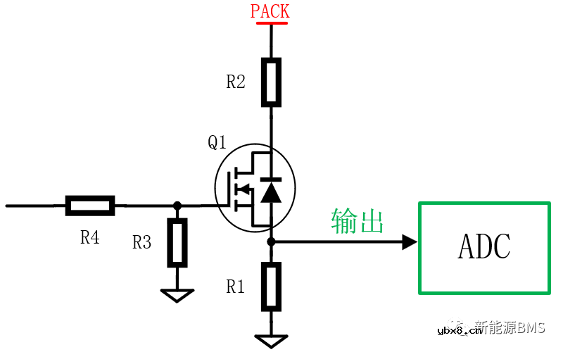 总电压采样电路中使用MOS作为开关的问题