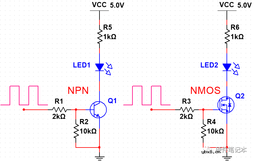 分享几种常用的三极管和MOS管的基础知识及应用电路