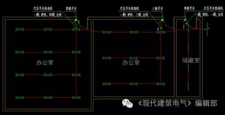 详解电气照明平面图如何确定导线根数 