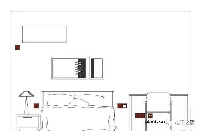 卧室床头开关、电视墙插座的高度是1.4米，正常插座高度离地面都是40厘米 