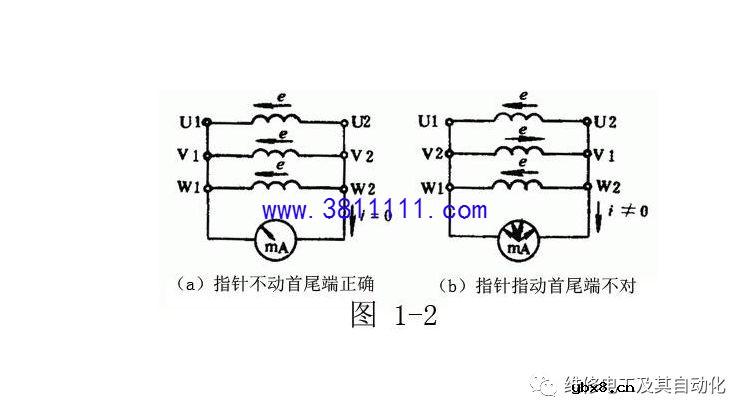 如何判别区分异步电动机三相绕组的首尾端 