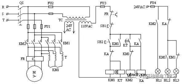 三相交流异步电动机降压起动控制电路 