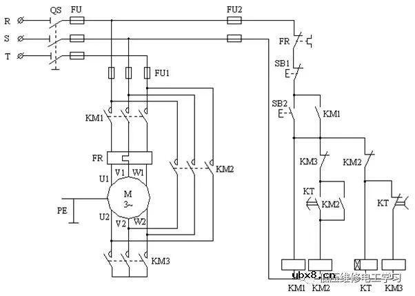 三相交流异步电动机降压起动控制电路 