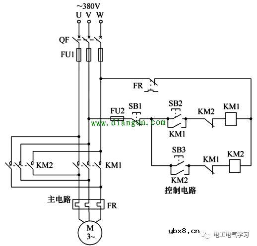 采用PLC为晶体管输出型进行电动机的正反转控制电路分析 